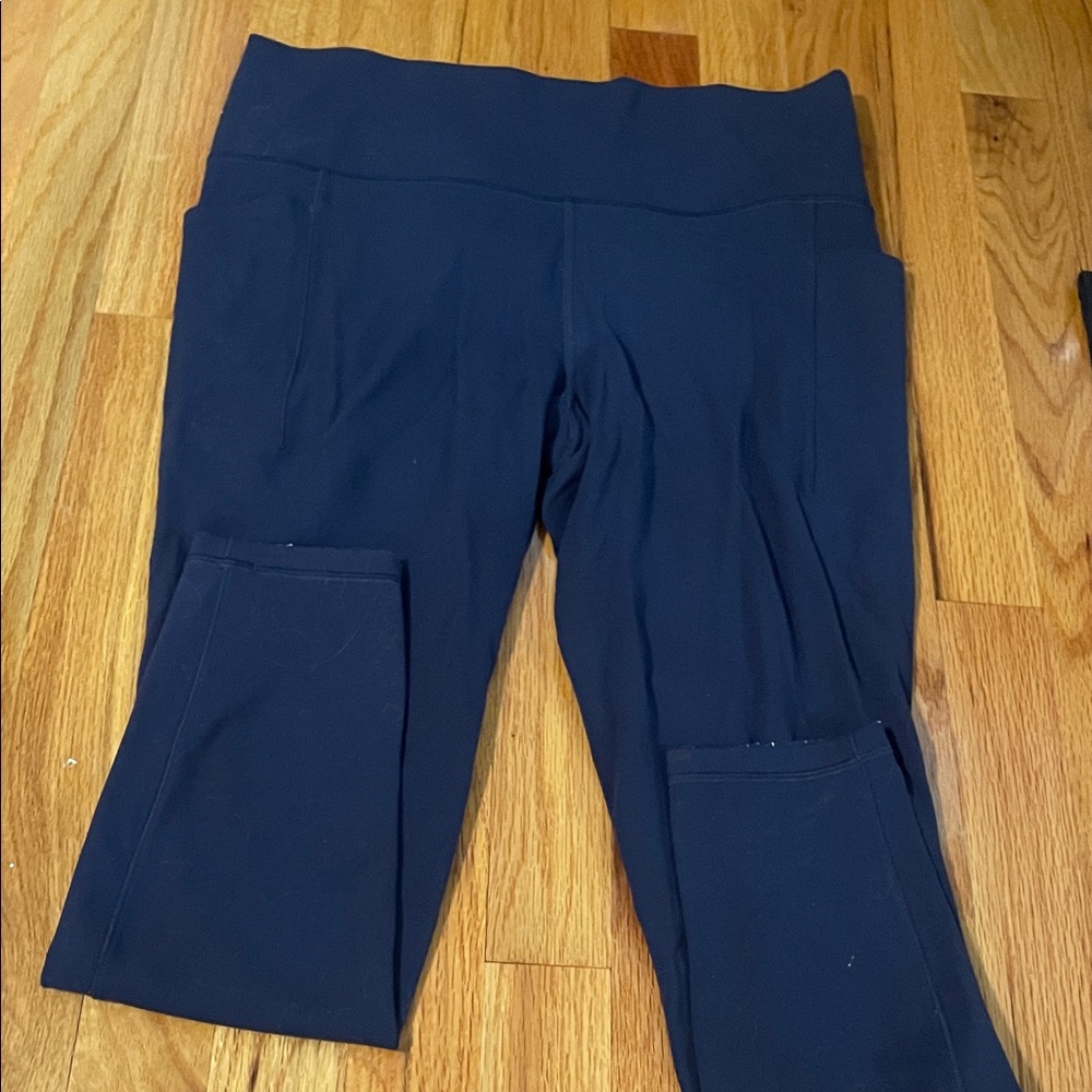 Athleta Navy Leggings never worn looks bluer in photo